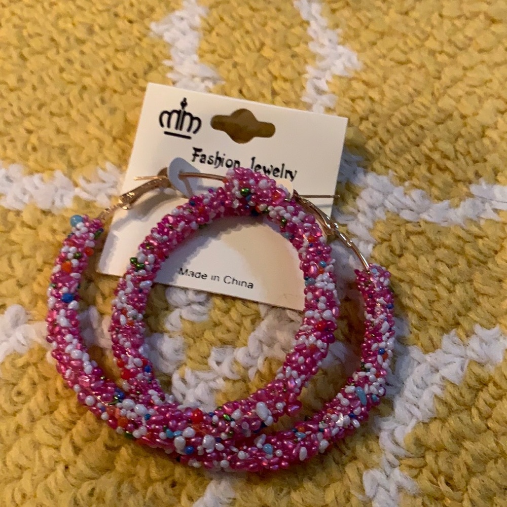 Beaded hooped earrings